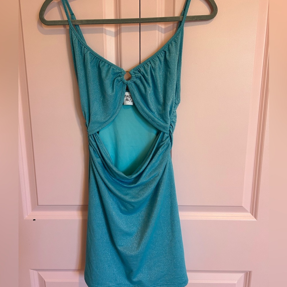 princess polly blue sparkly mini dress